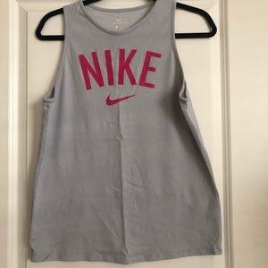 NIKE light gray tank and hot pink